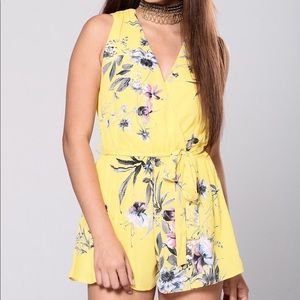 Fashion Nova yellow Romper